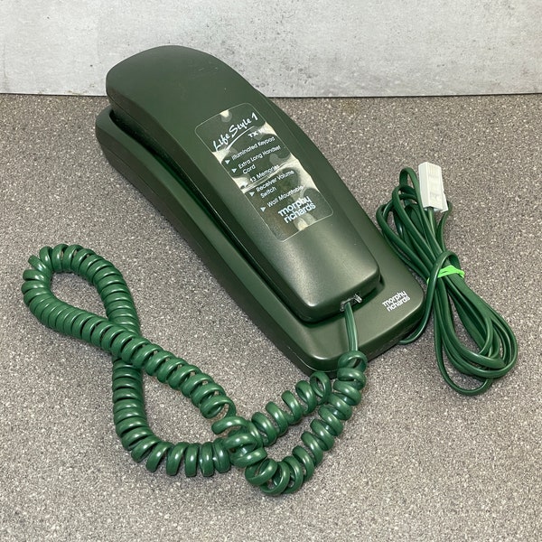 Vintage Morphy Richards Lifestyle TX 184 Home Slimline Telephone, Green Phone, Prop