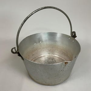 Vintage Large 12" Aluminium Maslin Jam Marmalade Preserving Pan Cooking Pot Preserves