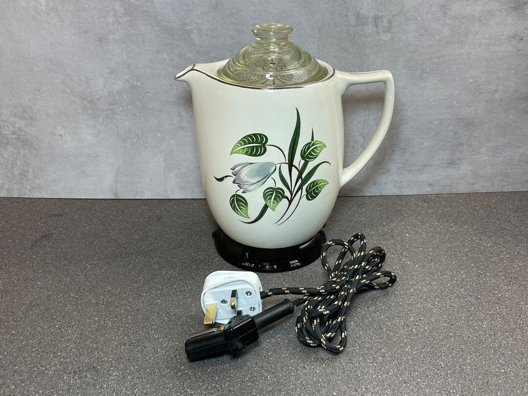 Vintage Russell Hobbs Automatic Coffee Pot CPI Ceramic Percolator Aqua