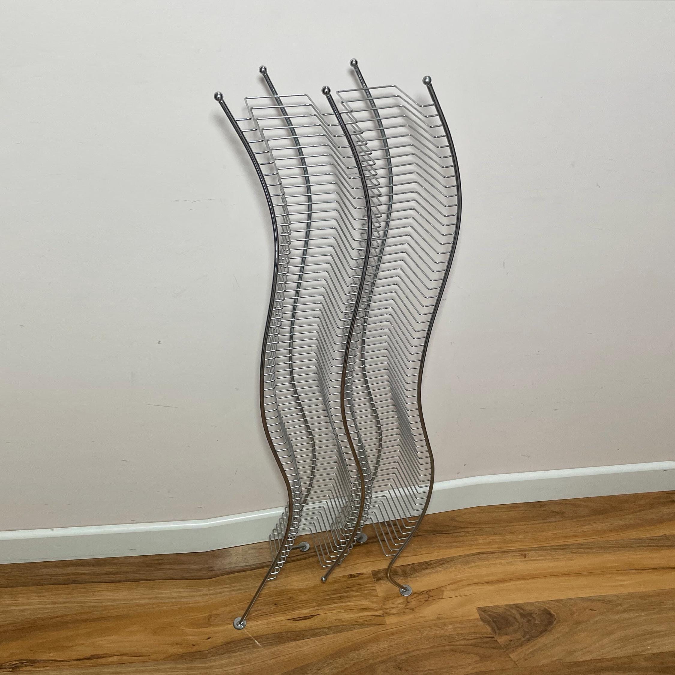 Chrome Metal Wire Audio CD Storage Tower Rack, Stores 120 Cds
