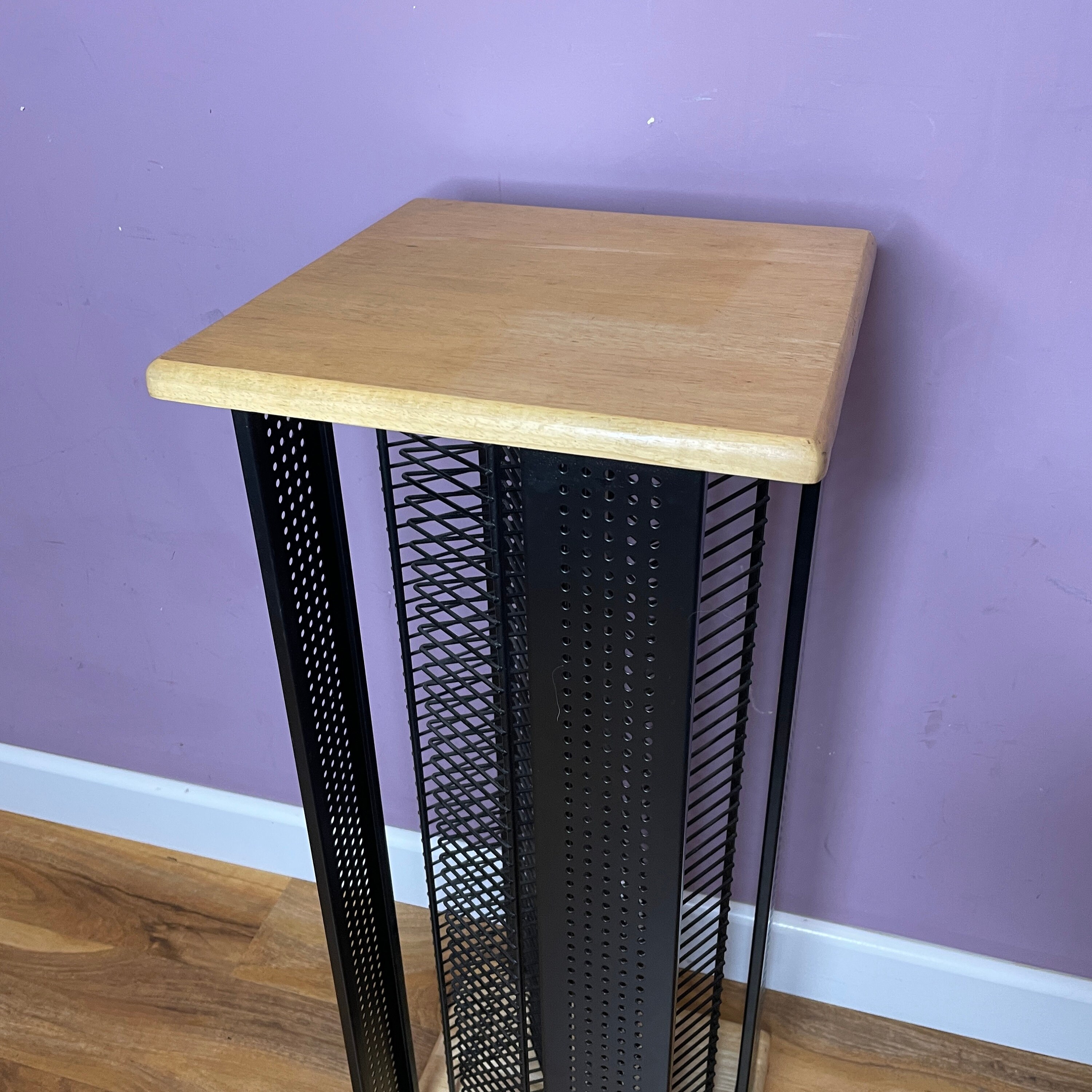 Hama Wooden & Metal Rotating CD Storage Tower Rack Stores 35 Etsy