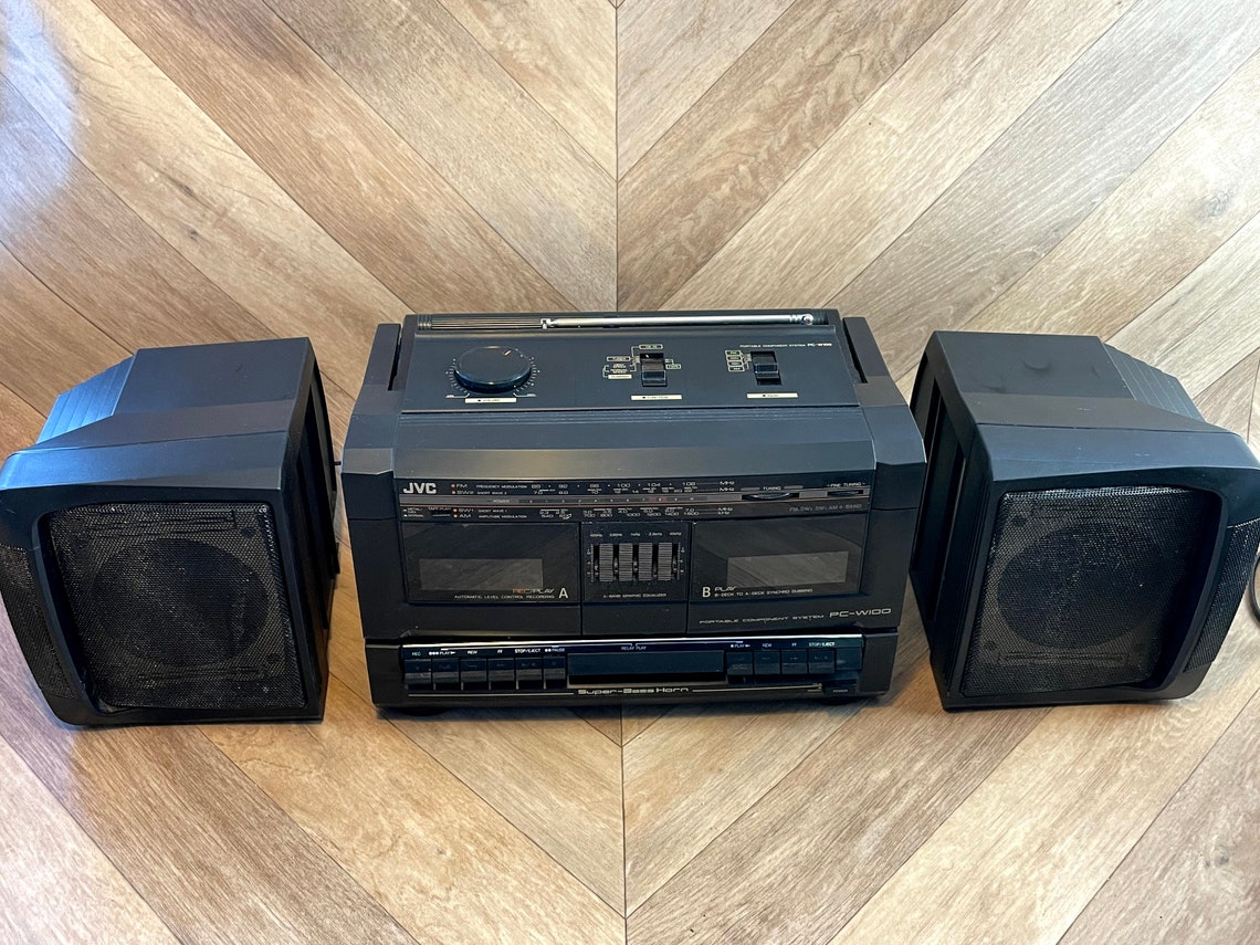 Vintage JVC PCW100 Portable Stereo Boombox 4Band Radio