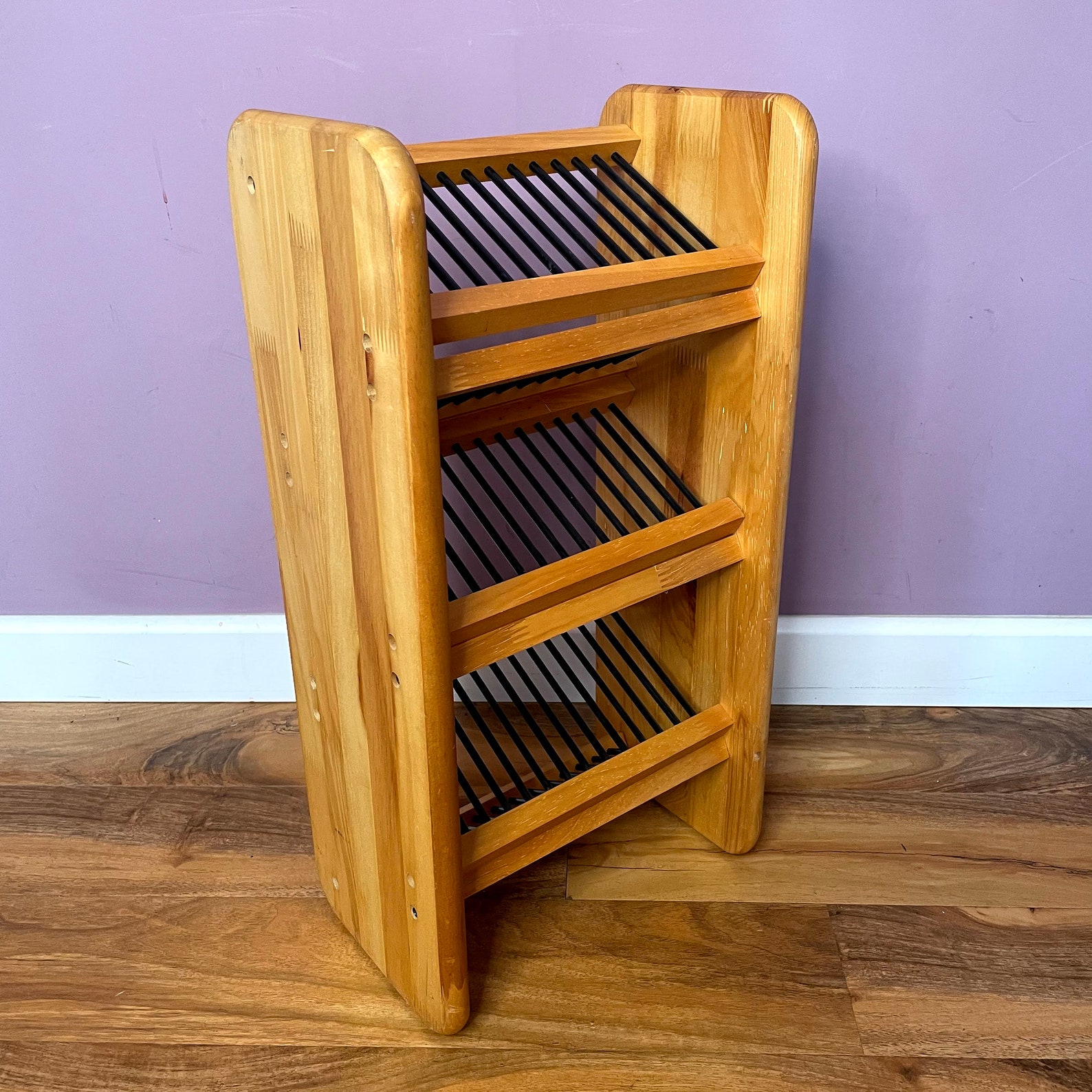 Wooden CD Storage Tower Rack Stores 42 Cds 59cm Tall Solid Etsy