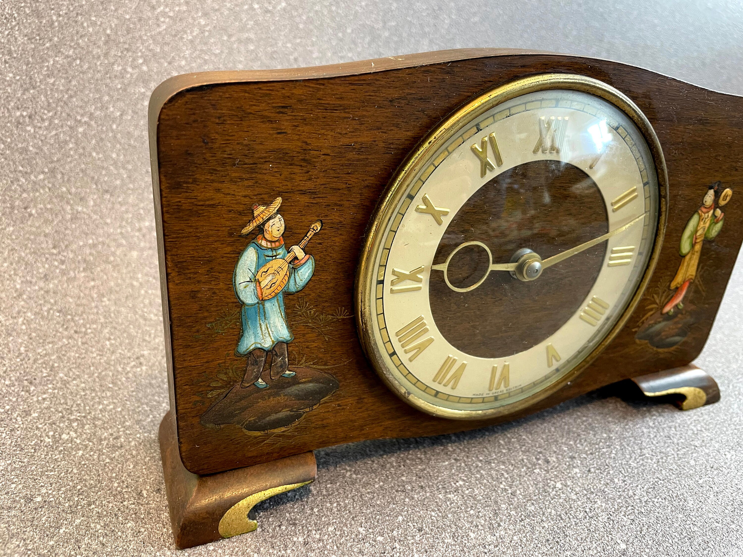 Vintage Wooden Mantel Clock Canham of London Tested Working Etsy