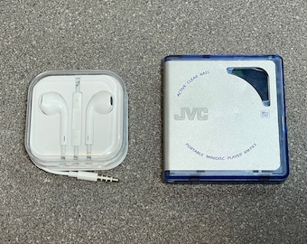 JVC XM-PX3 Blueberry MiniDisc MD Walkman Player with Headphones | Blue / Silver