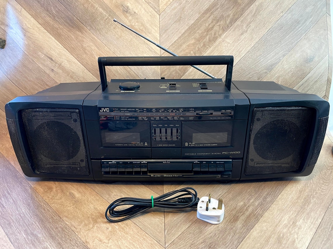 Vintage JVC PCW100 Portable Stereo Boombox 4Band Radio