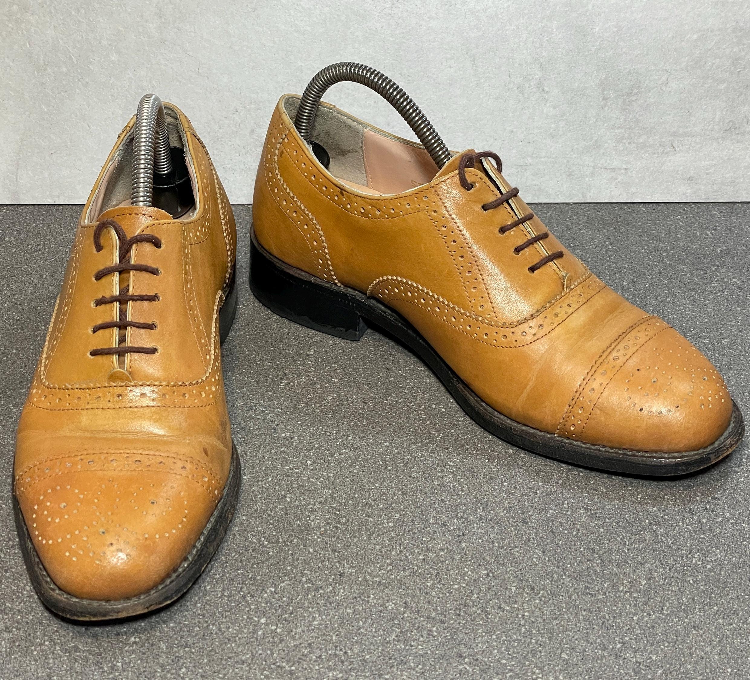 Samuel Windsor Brown Leather Brogue Oxfords Cap Toe UK 9.5 US 10 Samuel Windsor Brown Suede Oxford Brogues Leather Shoes  main image 4
