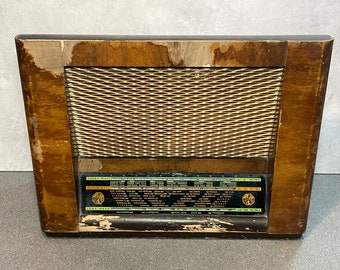 PILOT 75 Valve Tube Radio Wireless Broadcast Receiver Prop - 3-Band mw / lw / sw | 1950s Prop