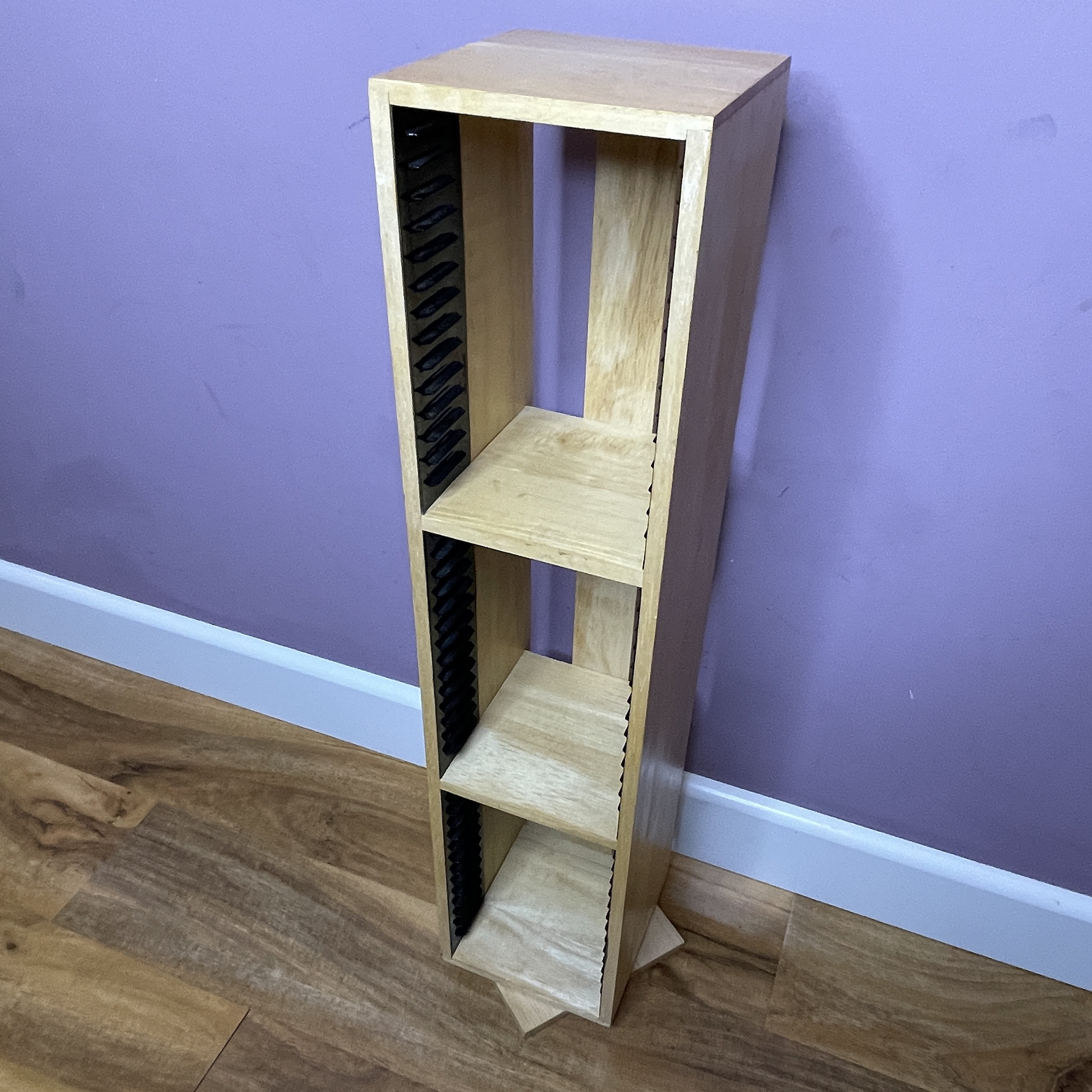 Wooden Rotating CD Storage Tower Rack Stores 45 Audio Cds Etsy UK