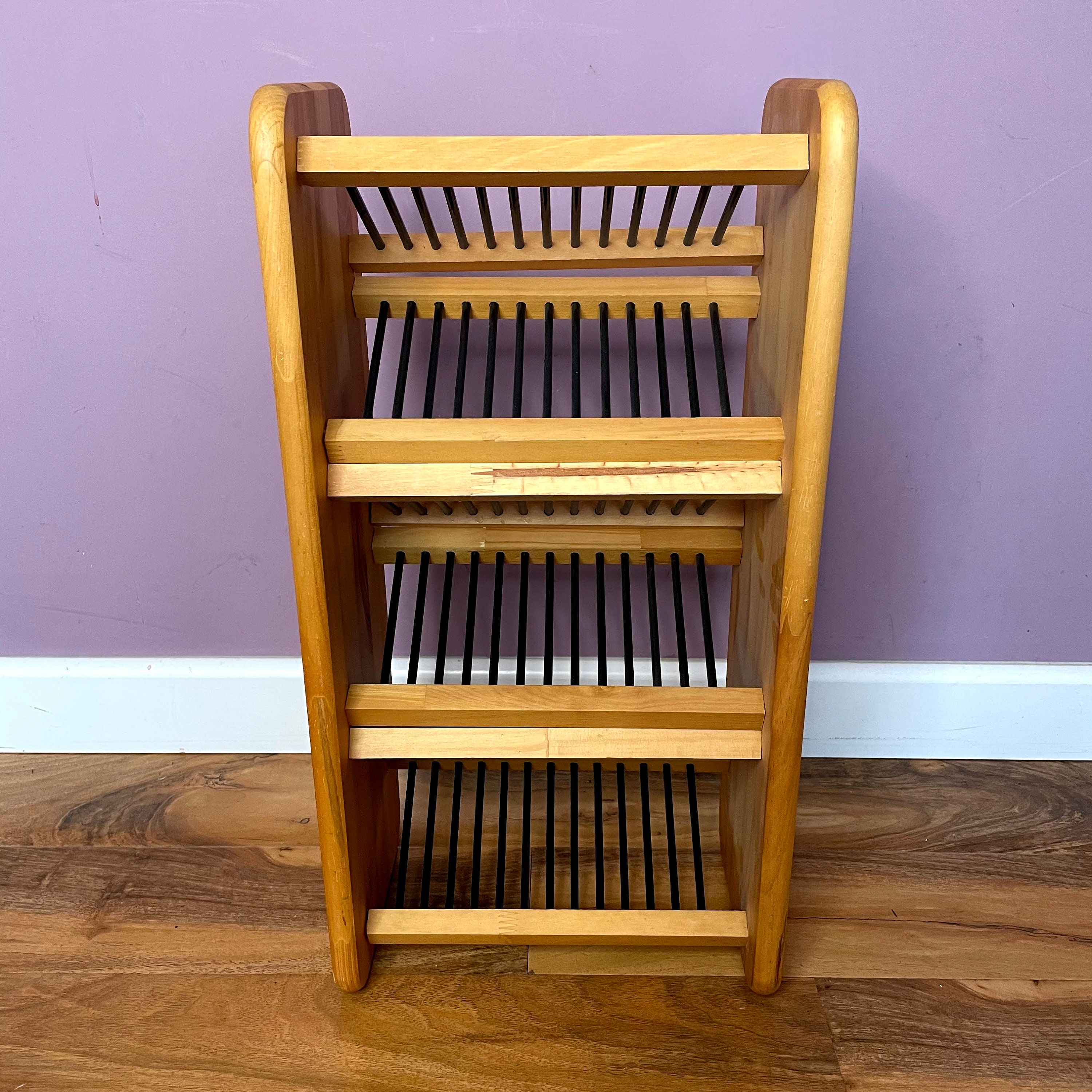Wooden CD Storage Tower Rack Stores 42 Cds 59cm Tall Solid Etsy