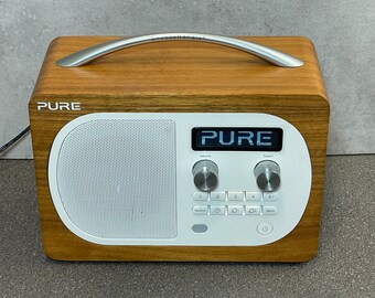 Pure Evoke D4 D440 DAB / FM Radio with Alarm | Walnut Wood | Fully Working | Wooden