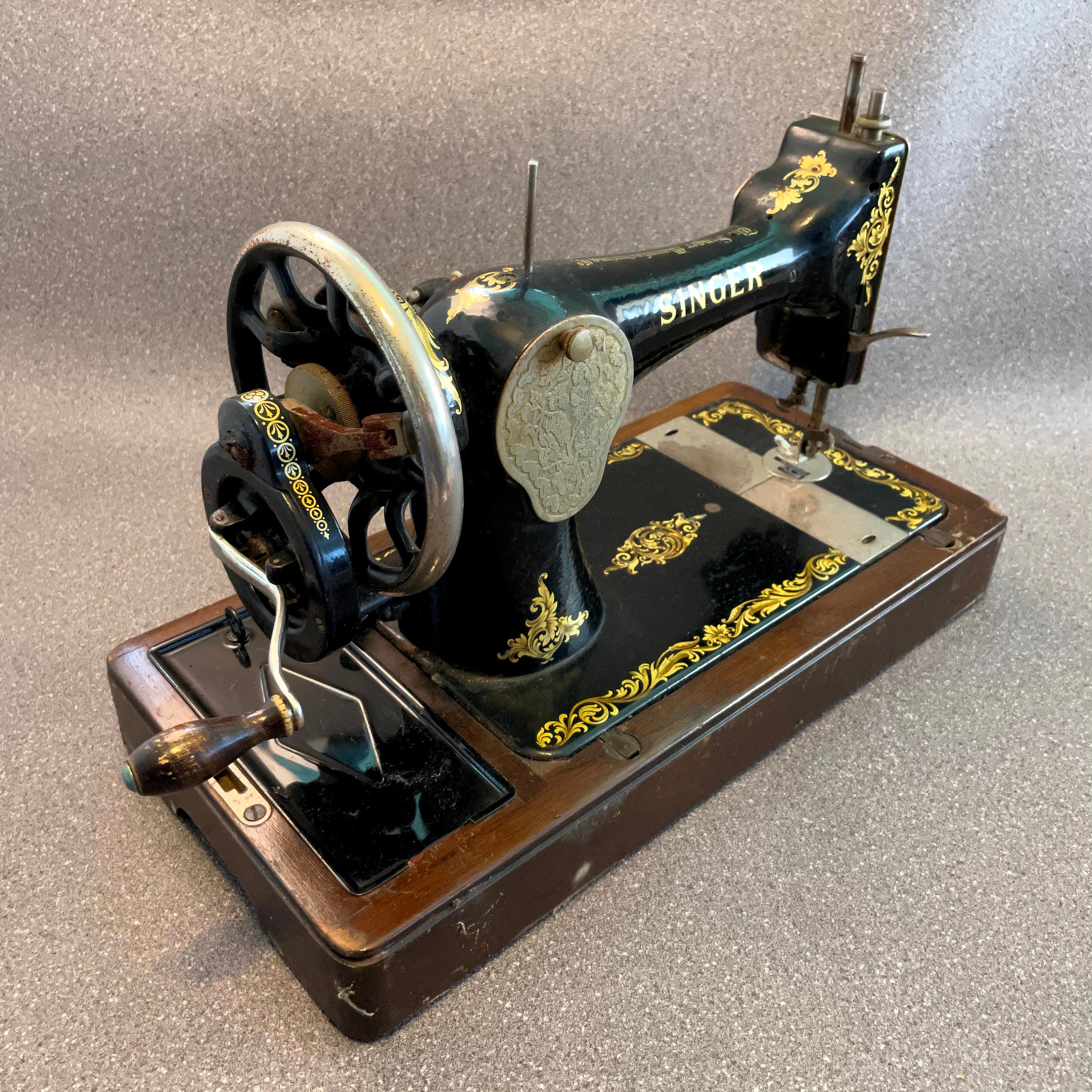 Vintage Singer 128K Manual Hand-Crank Sewing Machine 1917 In | Etsy