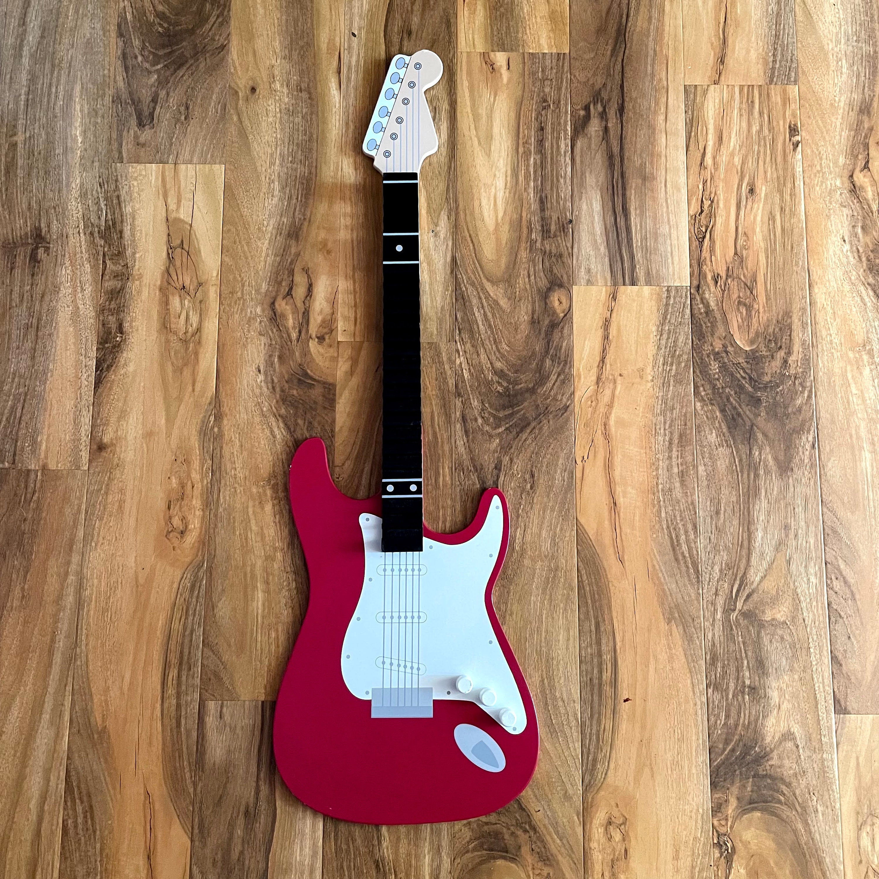 Red Guitar Shaped CD Storage Rack Wall Mounted Holds 21 Etsy