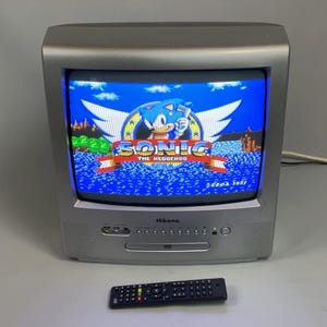 Hikona 14" CRT TV Retro Gaming Display Television Built in DVD Player + Remote Control | Scart & Composite Inputs