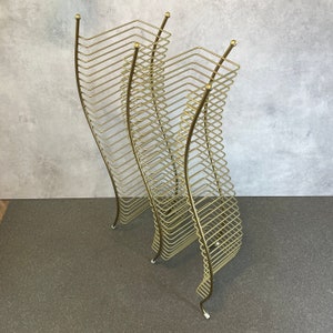 Metal Double Wavey Wire Gold CD Storage Tower Rack Stores 60 Audio Cds ...