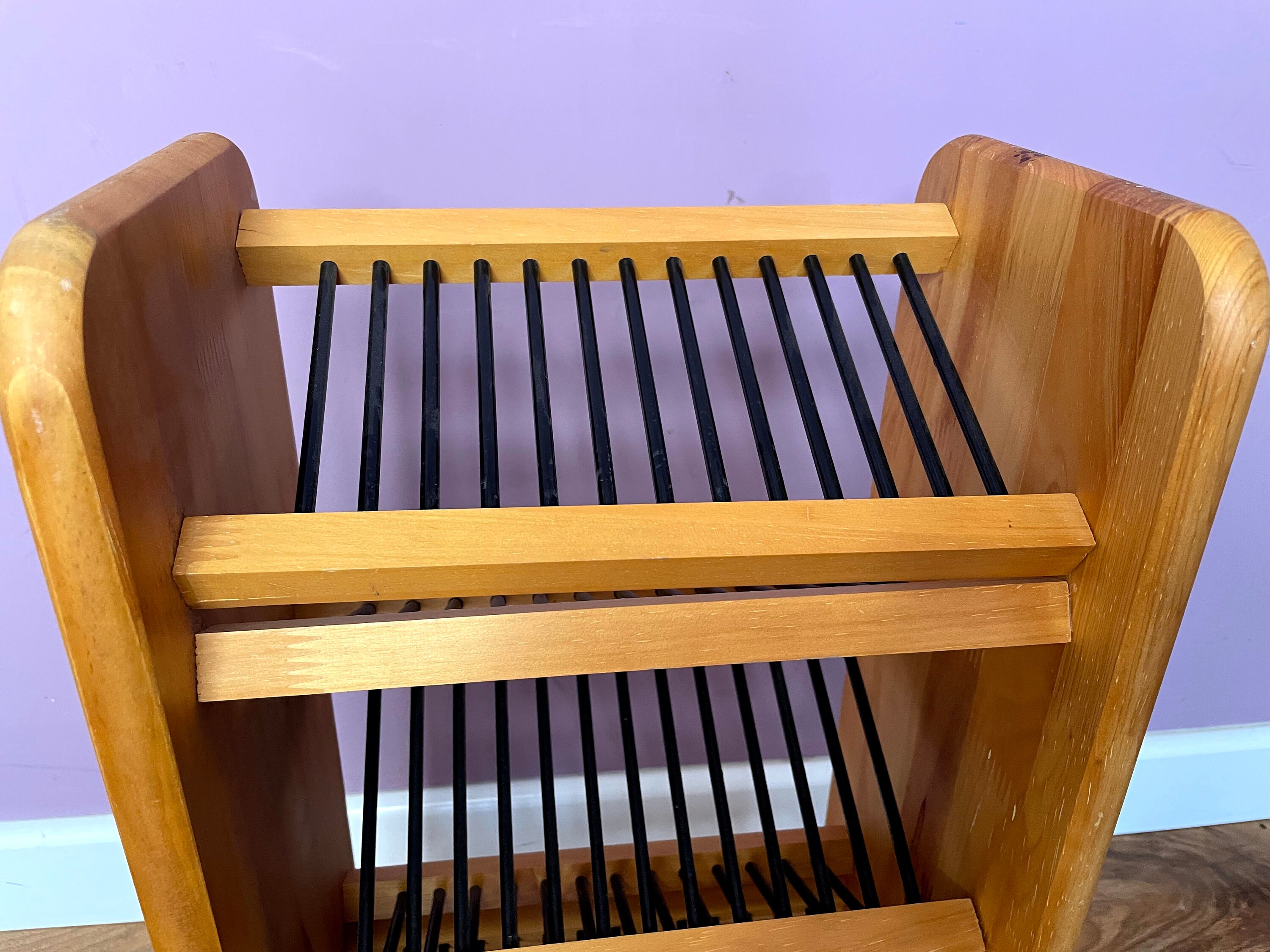 Wooden CD Storage Tower Rack Stores 42 Cds 59cm Tall Solid Etsy