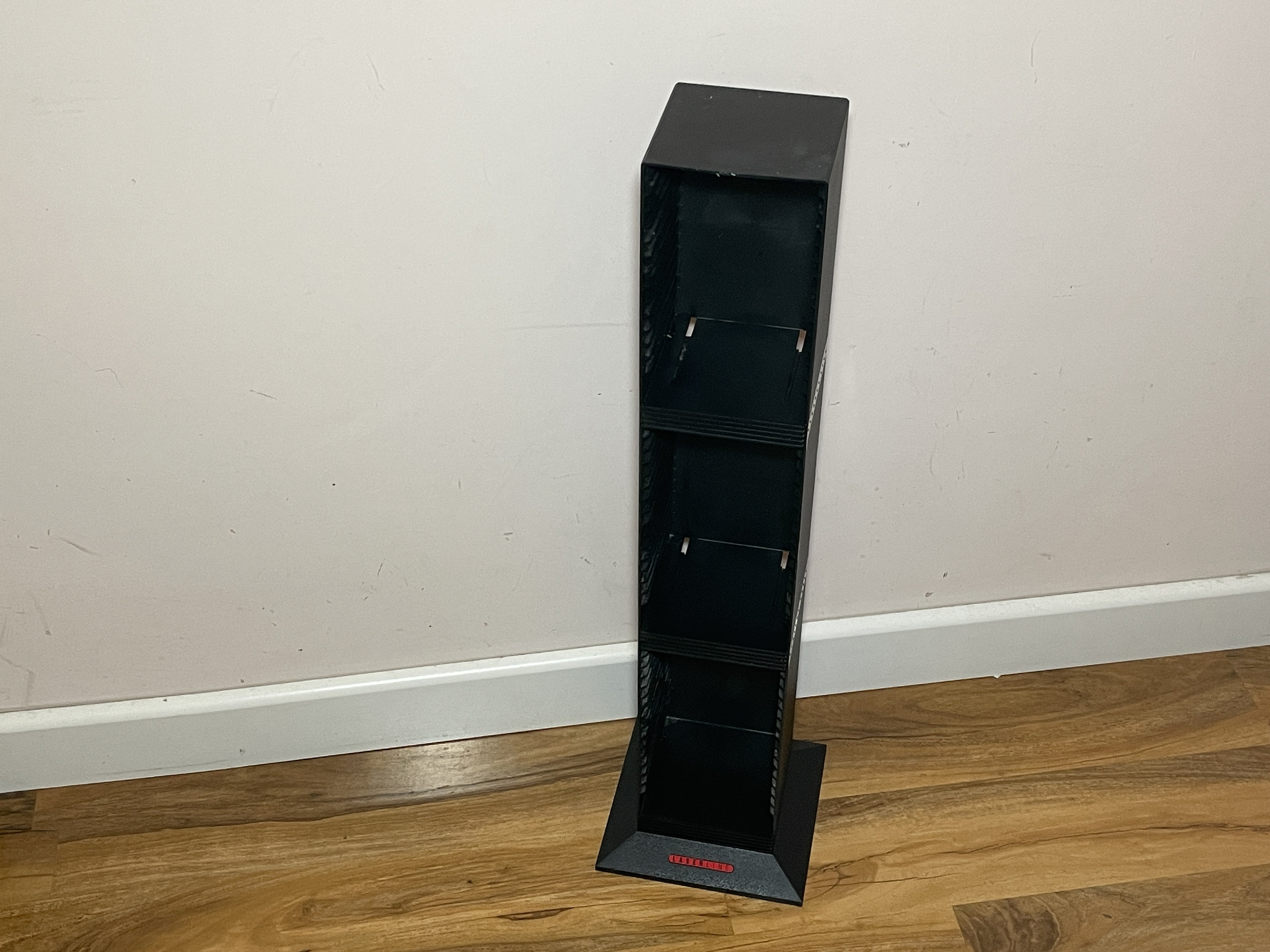Tall Laserline Black CD Storage Tower Rack, Stores 48 Cds, Free