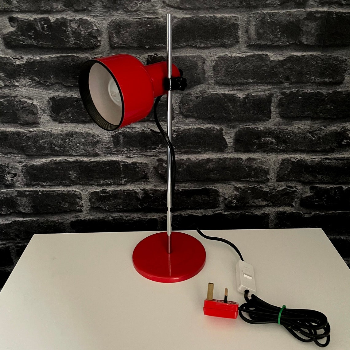 Vintage 80s Red Habitat Desk Spot Lamp Made in England Etsy