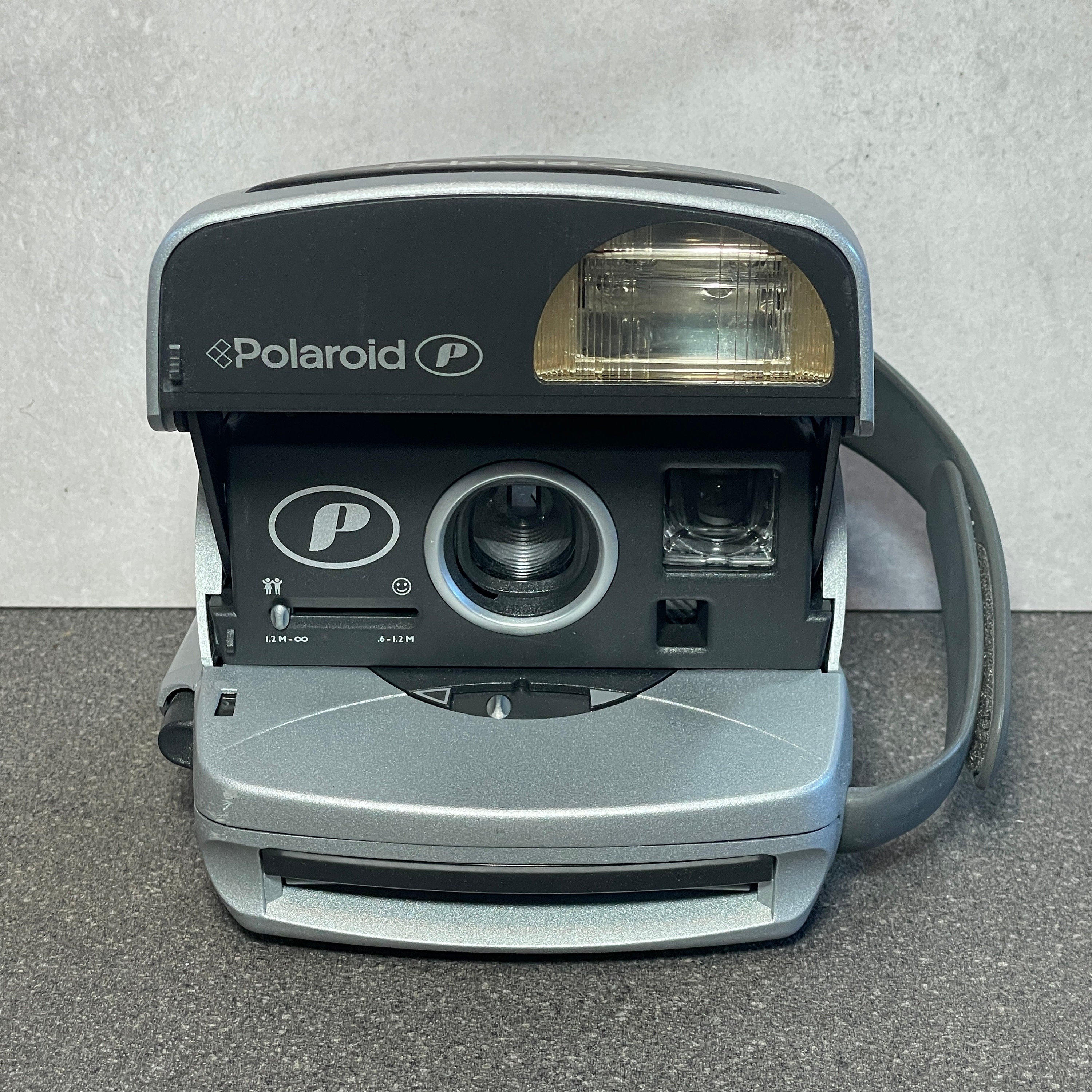 Polaroid p 600 Instant Camera Silver Uses 600 Film Good Strap, Vintage ...