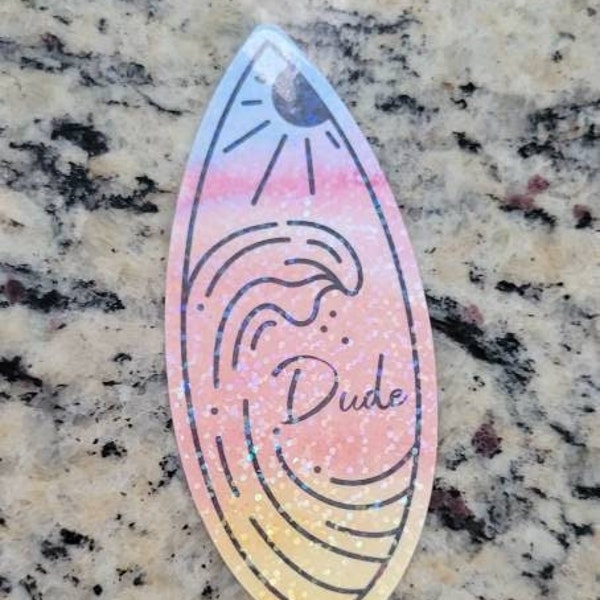 Surf Sticker, Surfboard Sticker, Water Bottle sticker
