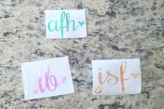 Lowercase Initial Vinyl Decal Lowercase Decal Monogram | Etsy
