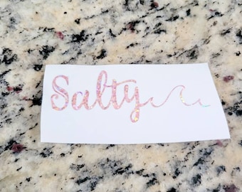 Holographic 'Salty' Wave Decal: Permanent Vinyl Sticker