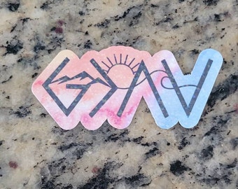 God Is Greater Sticker: Inspirational Waterproof Sparkle Decal