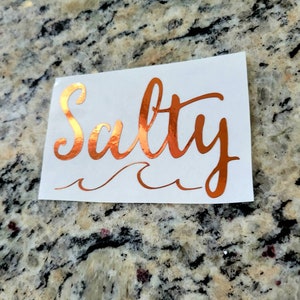 Salty Decal, Wave Decal, vinyl beach decal, Holographic Decal