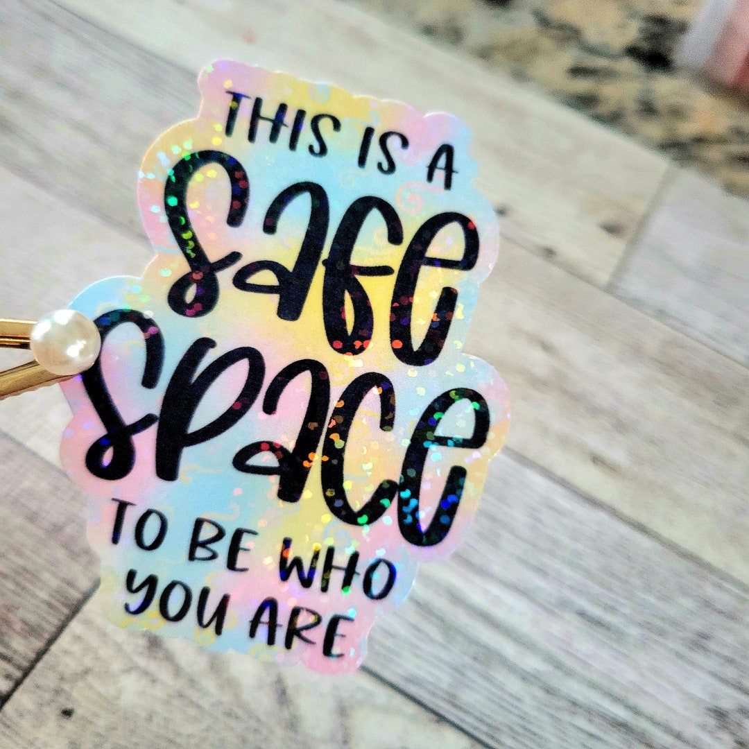 Safe Space Sparkle Sticker - Waterproof Laptop Decal - Etsy