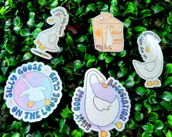 Silly goose sticker bundle, Funny Stickers 5 pack