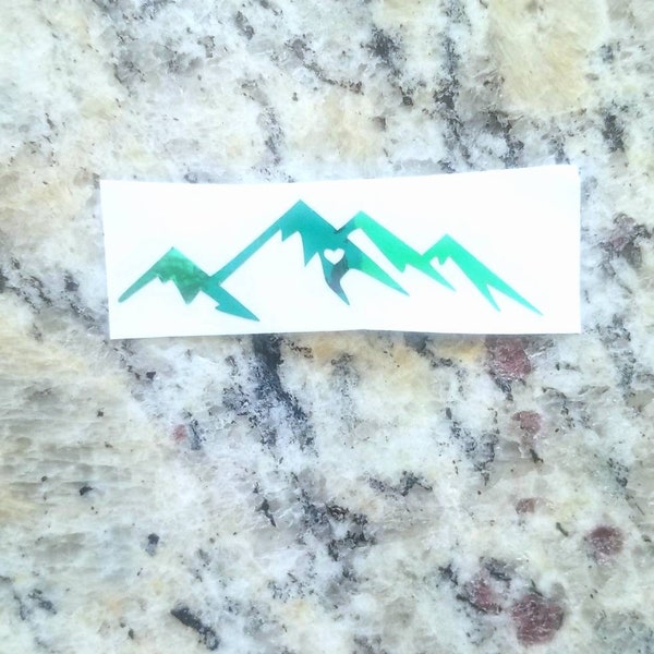Mountain decal, Mountain Range Decal Car Decal, Tablet Decal, Planner Decal, Stocking Stuffer, Tumbler Decal, Phone Decal,