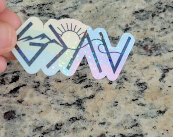 God is greater than the highs and lows sticker, Waterproof Sticker, sparkle sticker