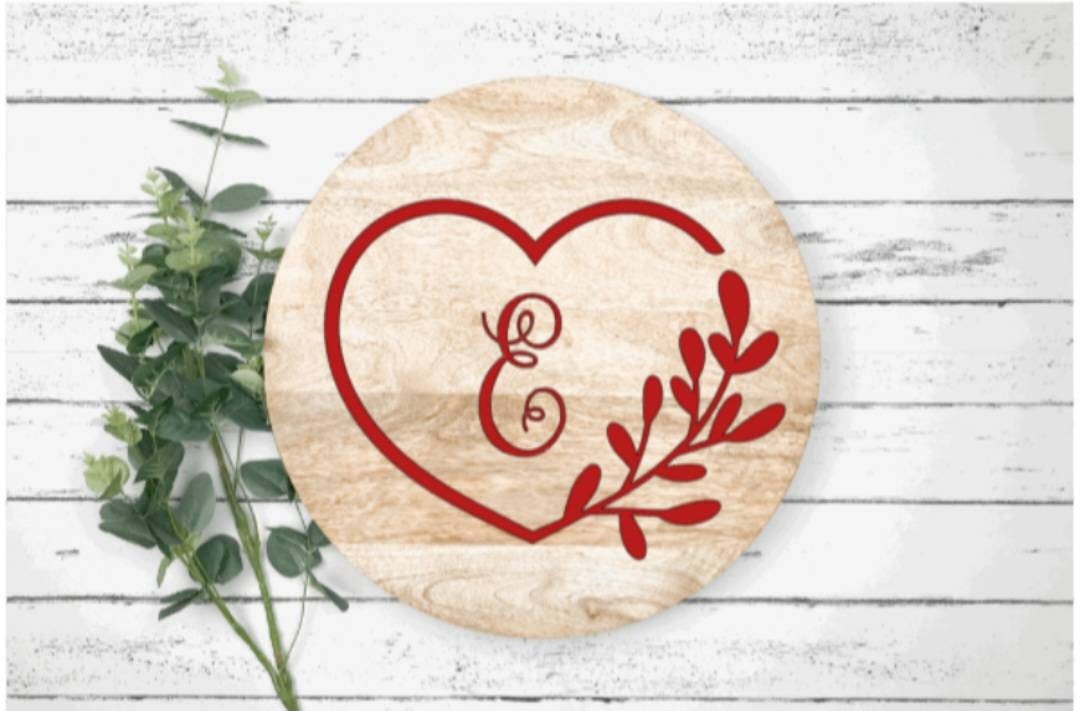 Floral Heart Monogram Vinyl Decal - Custom Initial - Etsy