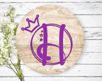 Vinyl Monogram Decal: Princess Crown Initial