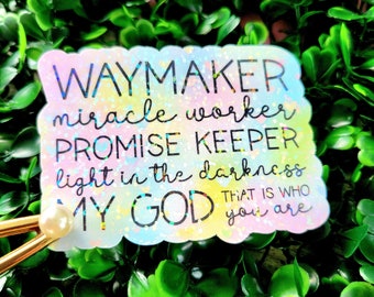 Waymaker Sticker: Waterproof Sparkle Decal