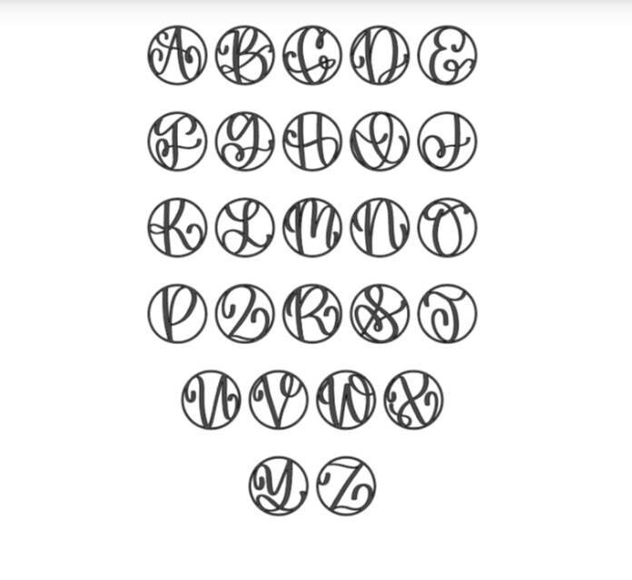 Monogram Decal Initial Decal Initial Wreath Decal Wedding Etsy