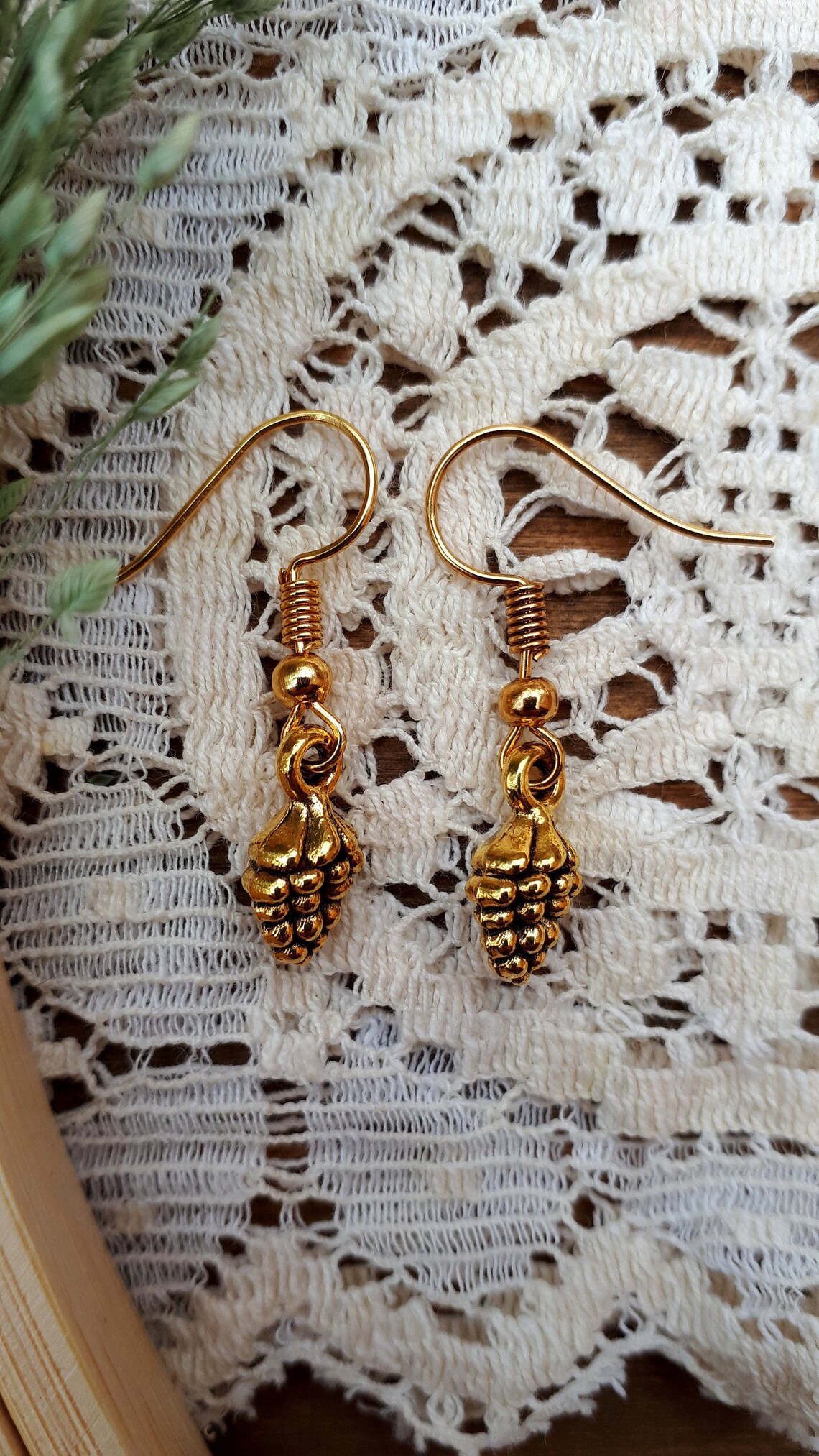 Pine Cone Earrings Gold Tone Cottage Core Neovictorian Etsy