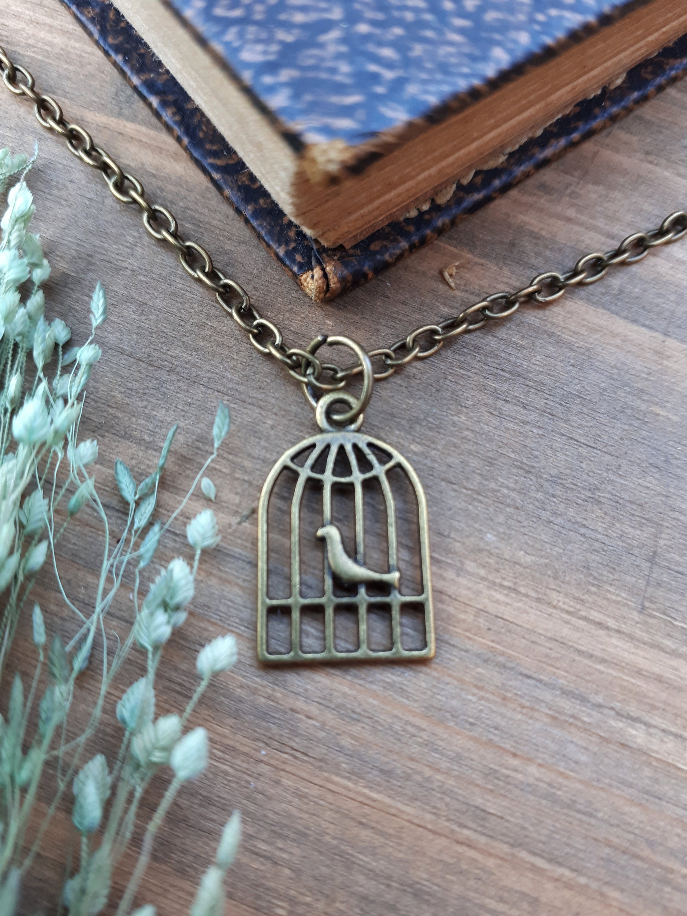 Bird Cage Necklace - Etsy Norway