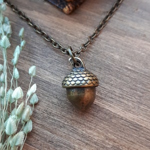 Acorn Necklace - Antique Bronze Tone - Cottage Core, Neo-Victorian, Steampunk, Vintage Style