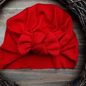Baby Turban - Frühchen bis 12 Jahre - 100% Baumwolle & Umweltfreundlich - Rot