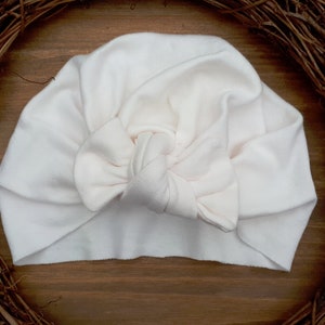 Baby Turban - Frühchen bis 12 Jahre - 100% Baumwolle & Umweltfreundlich - Creme
