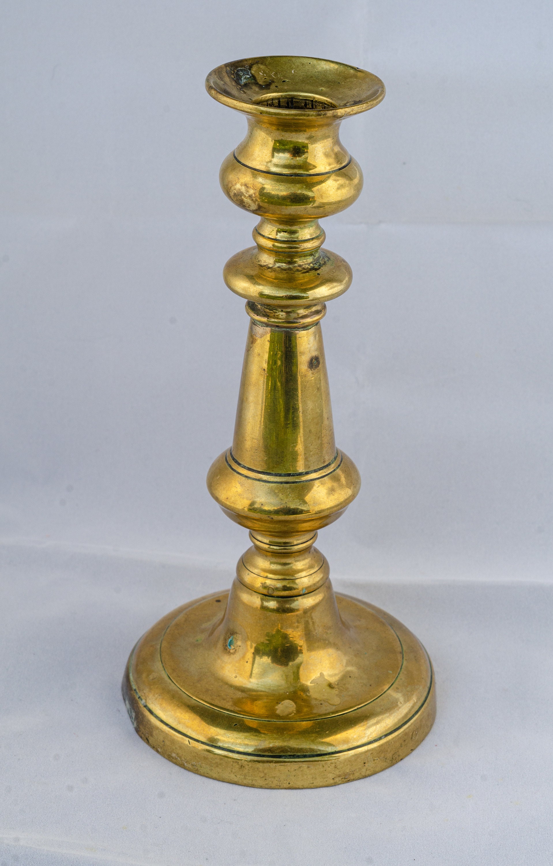 Single Brass Candlestick 8 Tall 18th Century Etsy