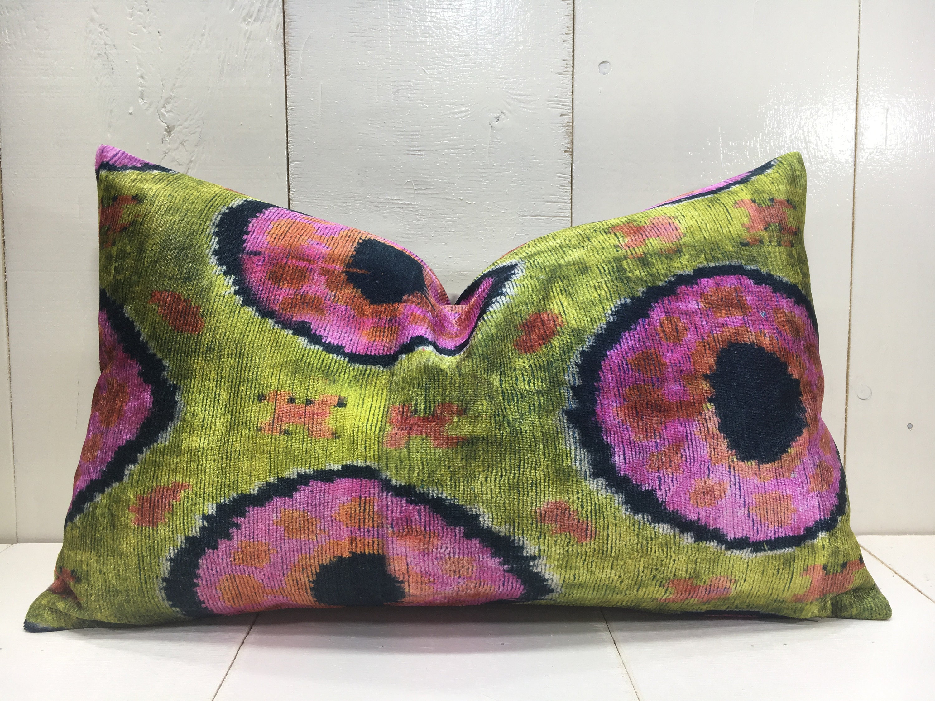 velvet ikat pillow cover 12x20 handwoven silk pillow cushion decorative modern pillow cover accent pillows home decor home living gift ideas