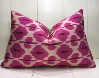 silk ikat pillow cover handwoven silk cushion decorative pilow modern pillow cover soft color accent pillows home decor home living 16x24