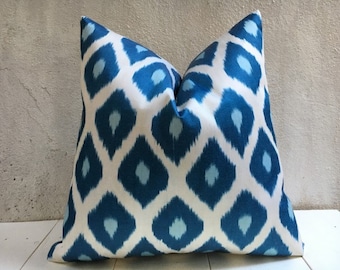 Seide Ikat Kissenbezug 60x60cm, Handgewebtes Dekokissen