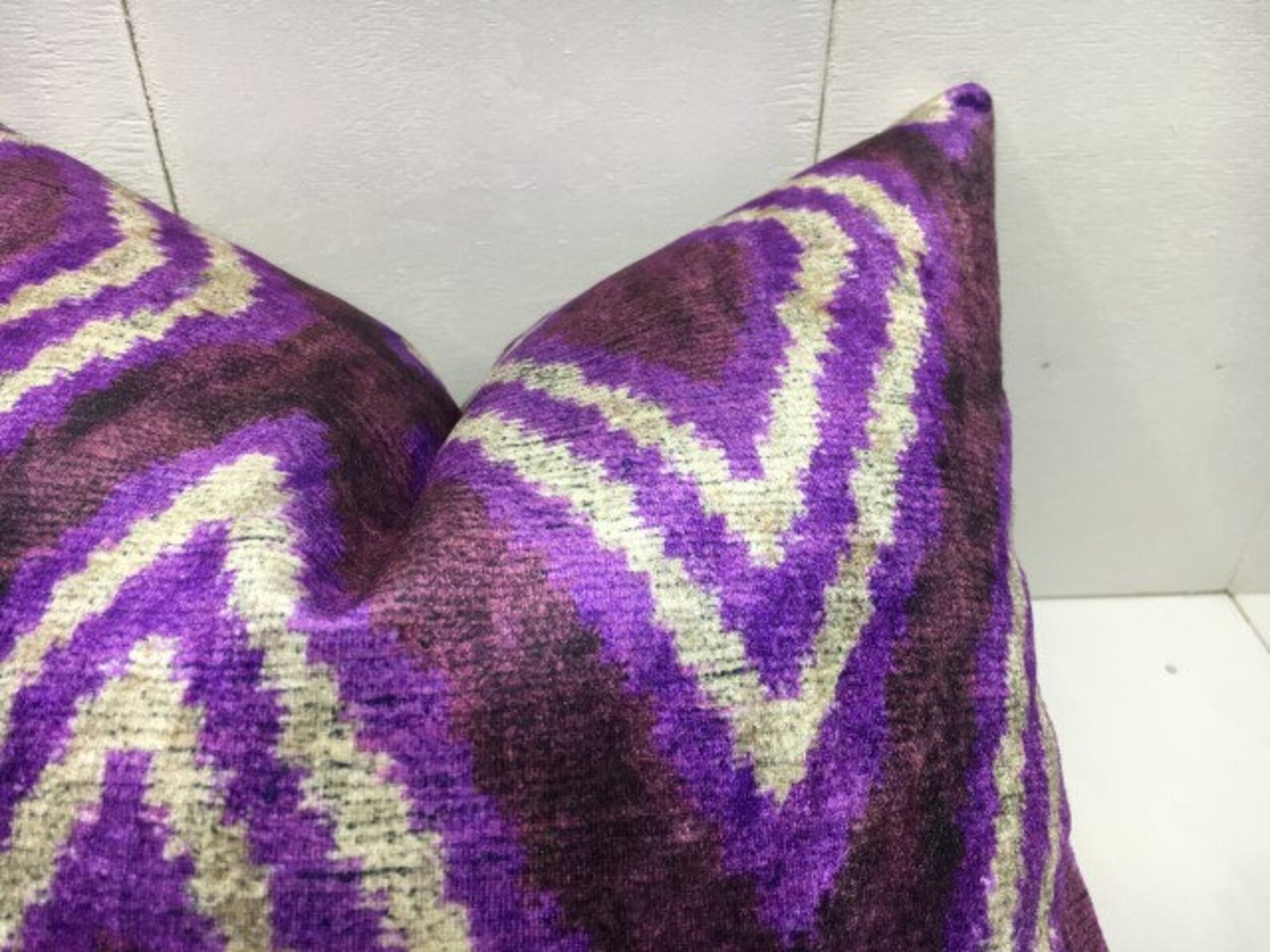 Velvet Pillow Cover 16x16 Handwoven Silk Pillow Cushion Etsy
