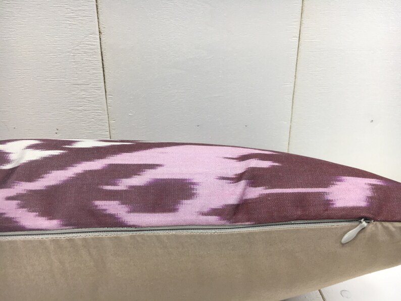 ikat pillow cover,10x24,handwoven,silk,cushion,decorative pilow,modern pillow cover,soft color,accent pillows,home decor,home living,silk