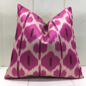 silk ikat pillow cover handwoven silk cushion decorative pilow modern pillow cover soft color accent pillows home decor home living 16x16