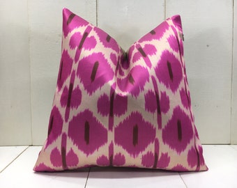 silk ikat pillow cover handwoven silk cushion decorative pilow modern pillow cover soft color accent pillows home decor home living 16x16