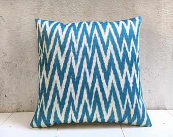 silk ikat pillow cover handwoven silk cushion decorative pilow modern pillow cover soft color accent pillows home decor home living 16x16